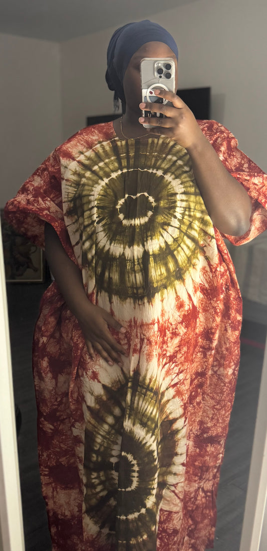 Boubou Rouge et Vert