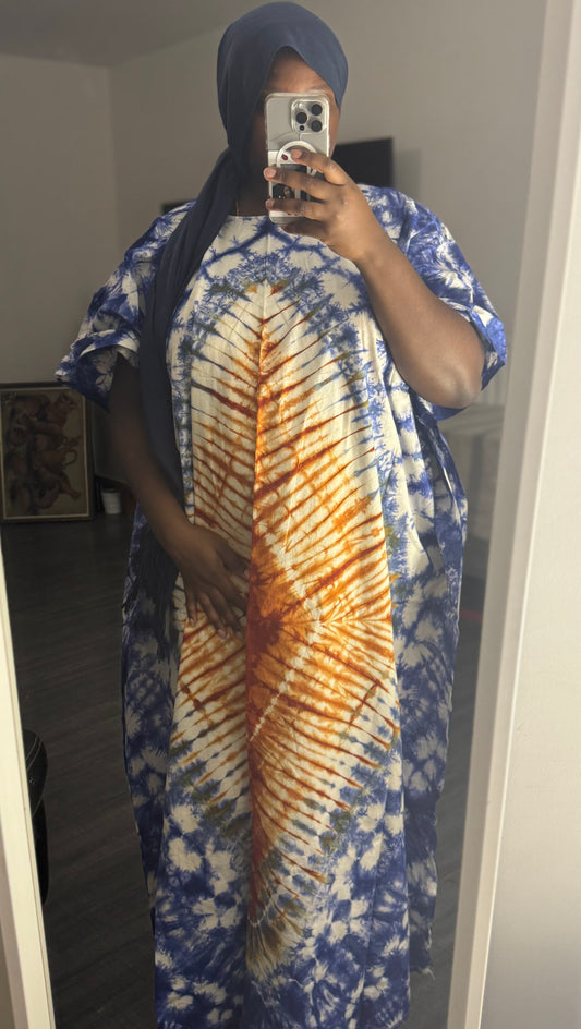 Boubou Bleu Orange