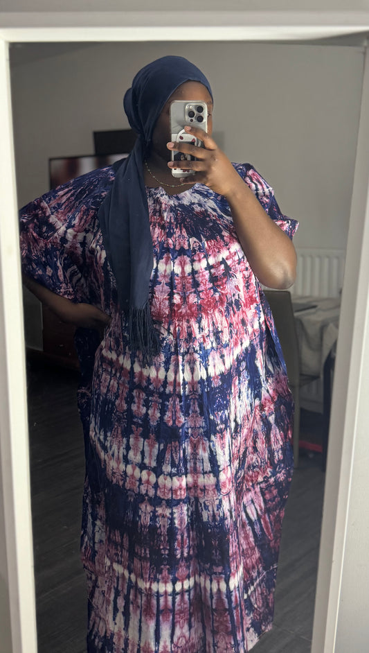 Boubou Bleu Fuchsia