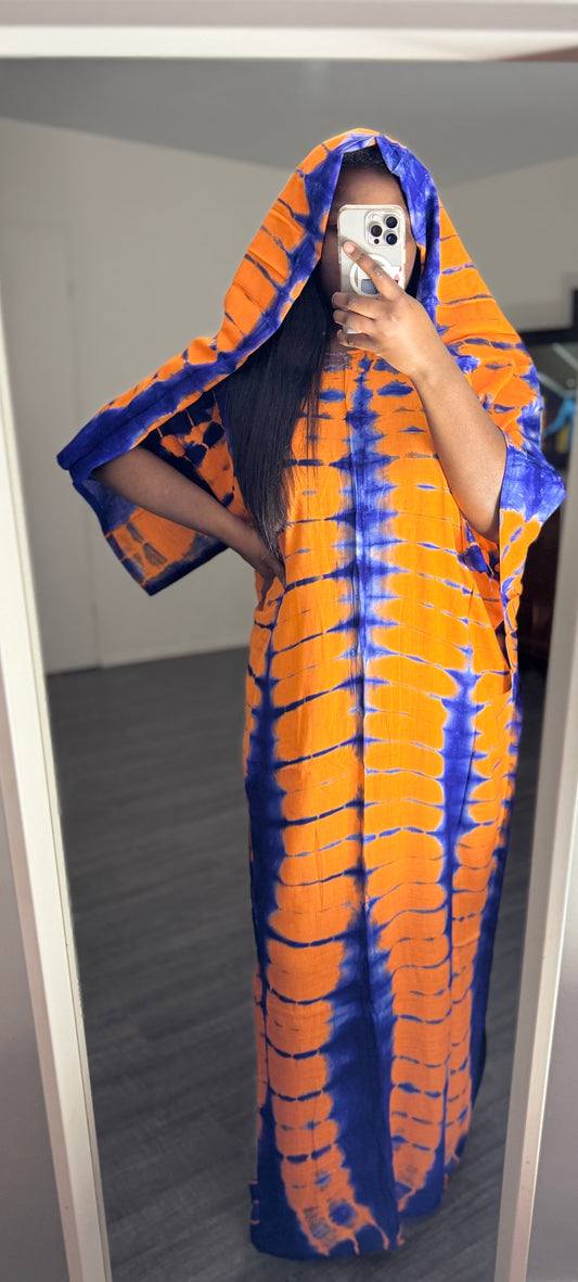 Robe Bleu Électrique Orange