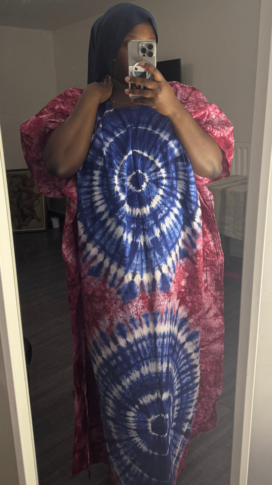 Boubou Rouge Bordeaux Bleu