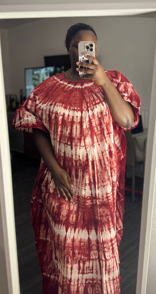 Boubou Rouge Blanc